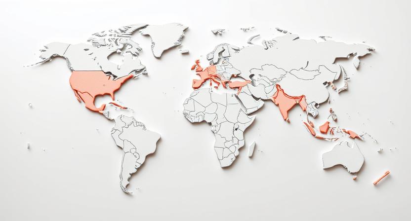 A conceptual image of a world map as a complex puzzle, with some pieces connected by international agreements and others pulled by different forces, representing the nuanced nature of sovereignty.