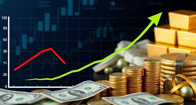 Financial visualization showing dollar decline and rise of alternative currencies