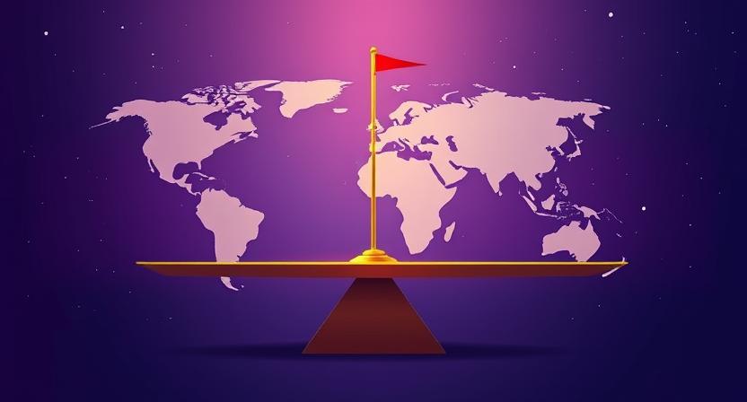 Conceptual illustration of balanced approach between sovereignty and international cooperation